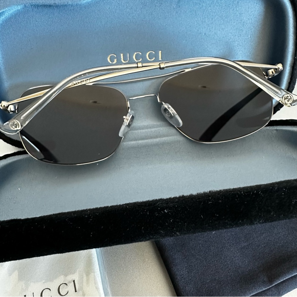 GUCCI 58mm Aviator Sunglasses - Picture 5 of 8